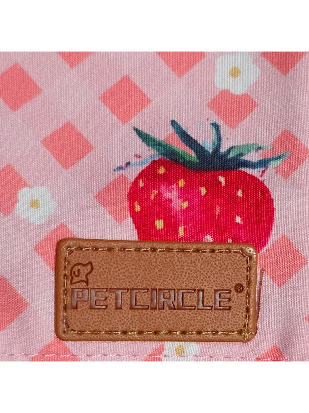 PetCircle - Pink Gingham Strawberry And Watermelon Pet Bandanas